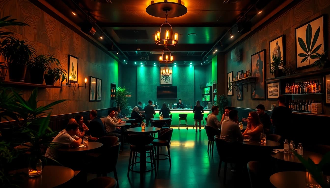 Admiring the best Meilleurs Clubs Cannabis Madrid with vibrant ambiance and welcoming interiors.