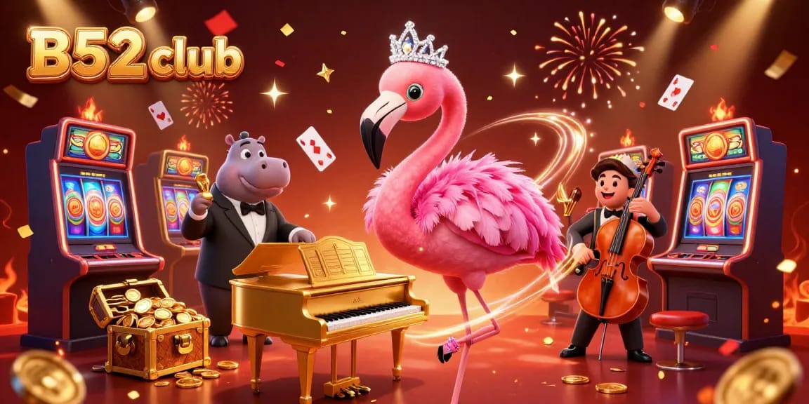 Engage with B52 club's vibrant gaming world, featuring dynamic slot action and lively characters.