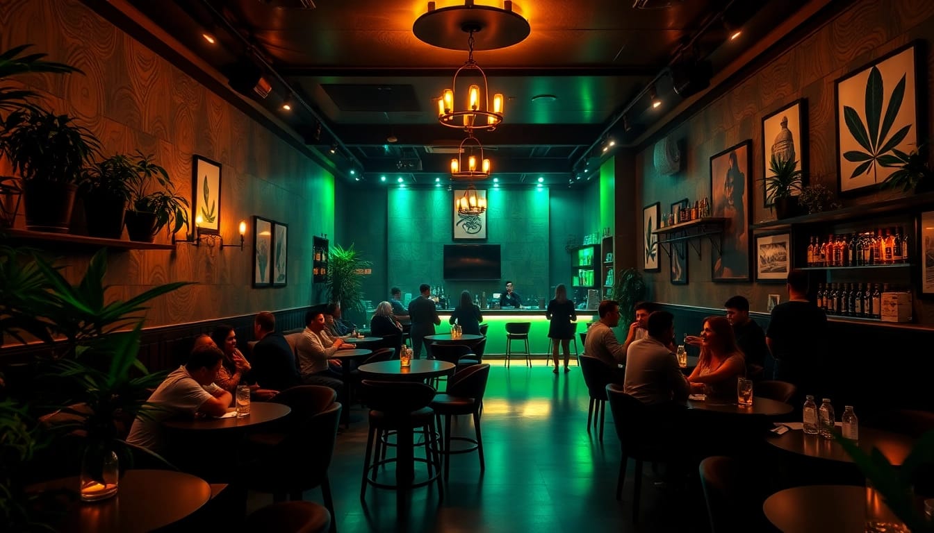 Admiring the best Meilleurs Clubs Cannabis Madrid with vibrant ambiance and welcoming interiors.