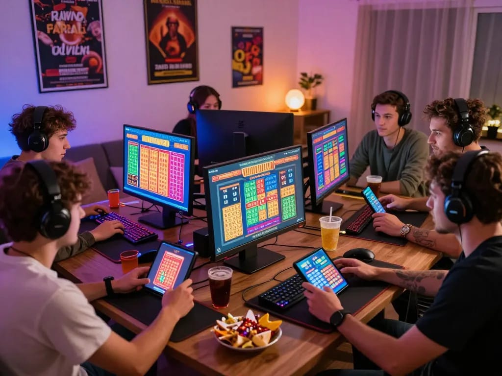 Engaged players at https://significance.uk.com/ enjoying immersive online lottery games in a cozy setting.