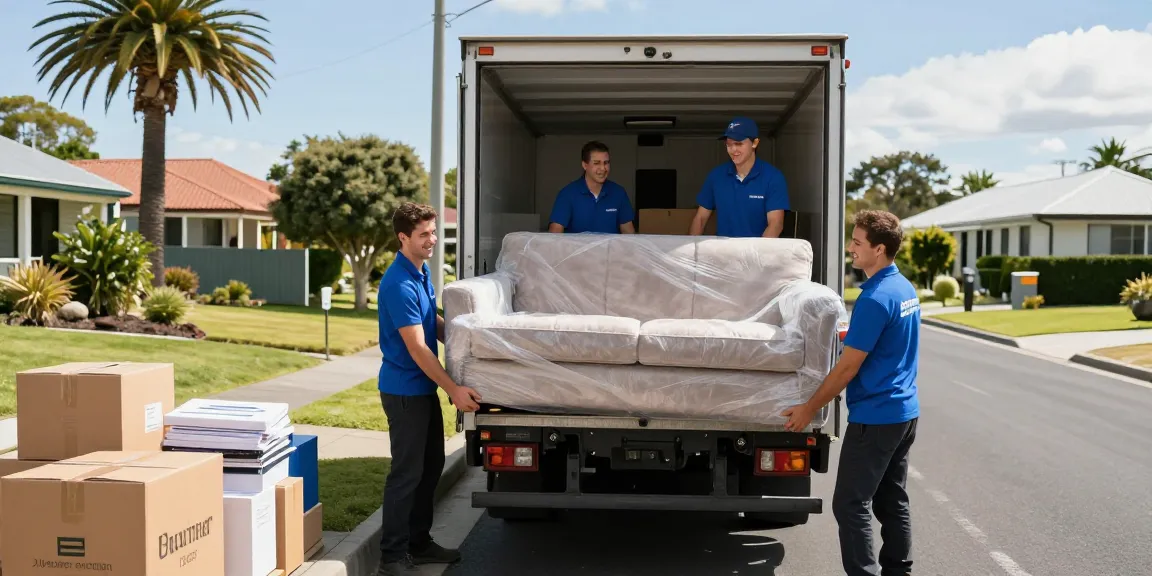 Expert furniture moving Tauranga team loading a sofa into a truck, showcasing professional service and care.