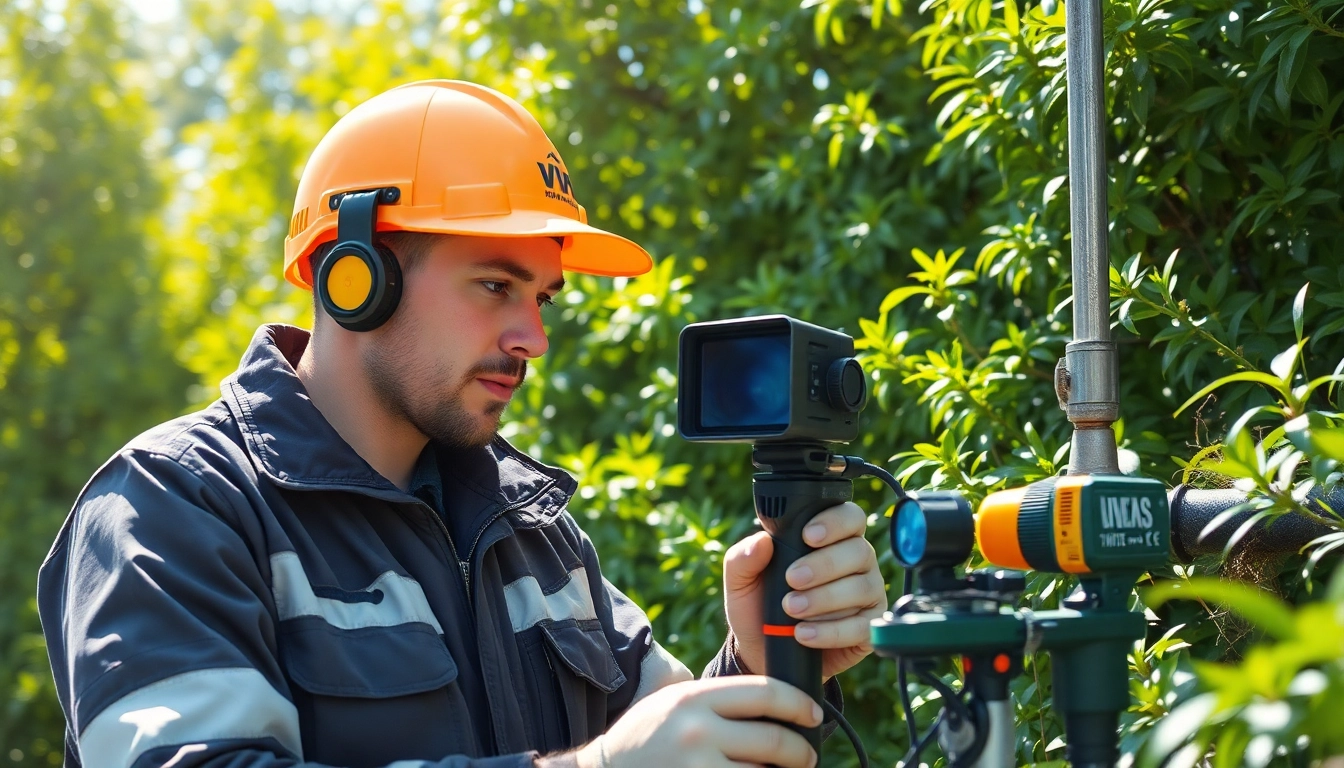 Technician expertly conducting leak detection Cornwall service with advanced equipment.