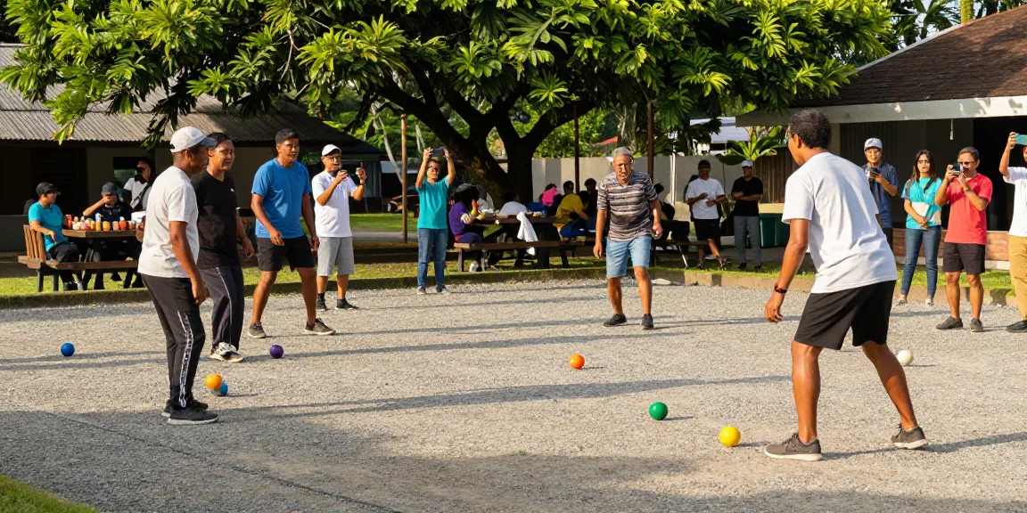 Petanque community gathering at fopikotapalopo.org showcasing players and excitement.