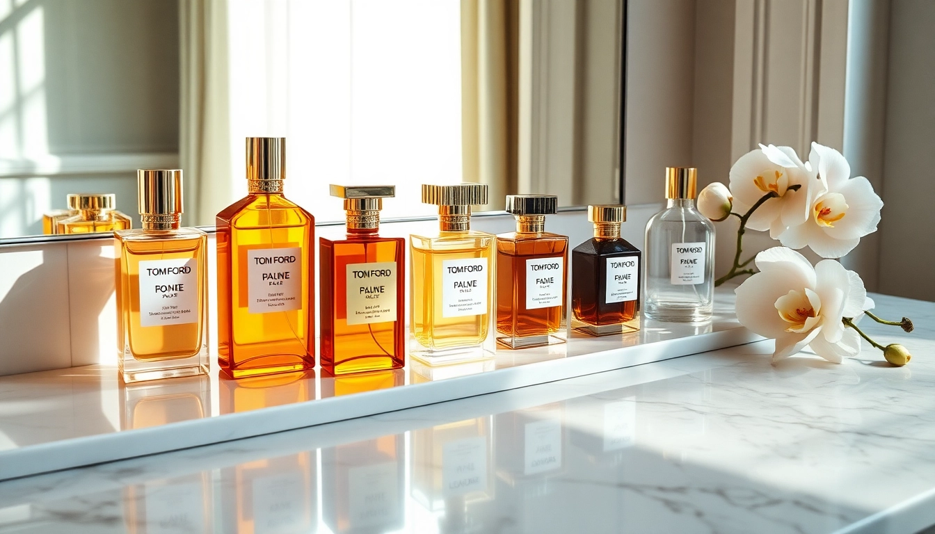 Discover Tom Ford perfume dupe bottles styled elegantly on a marble vanity.