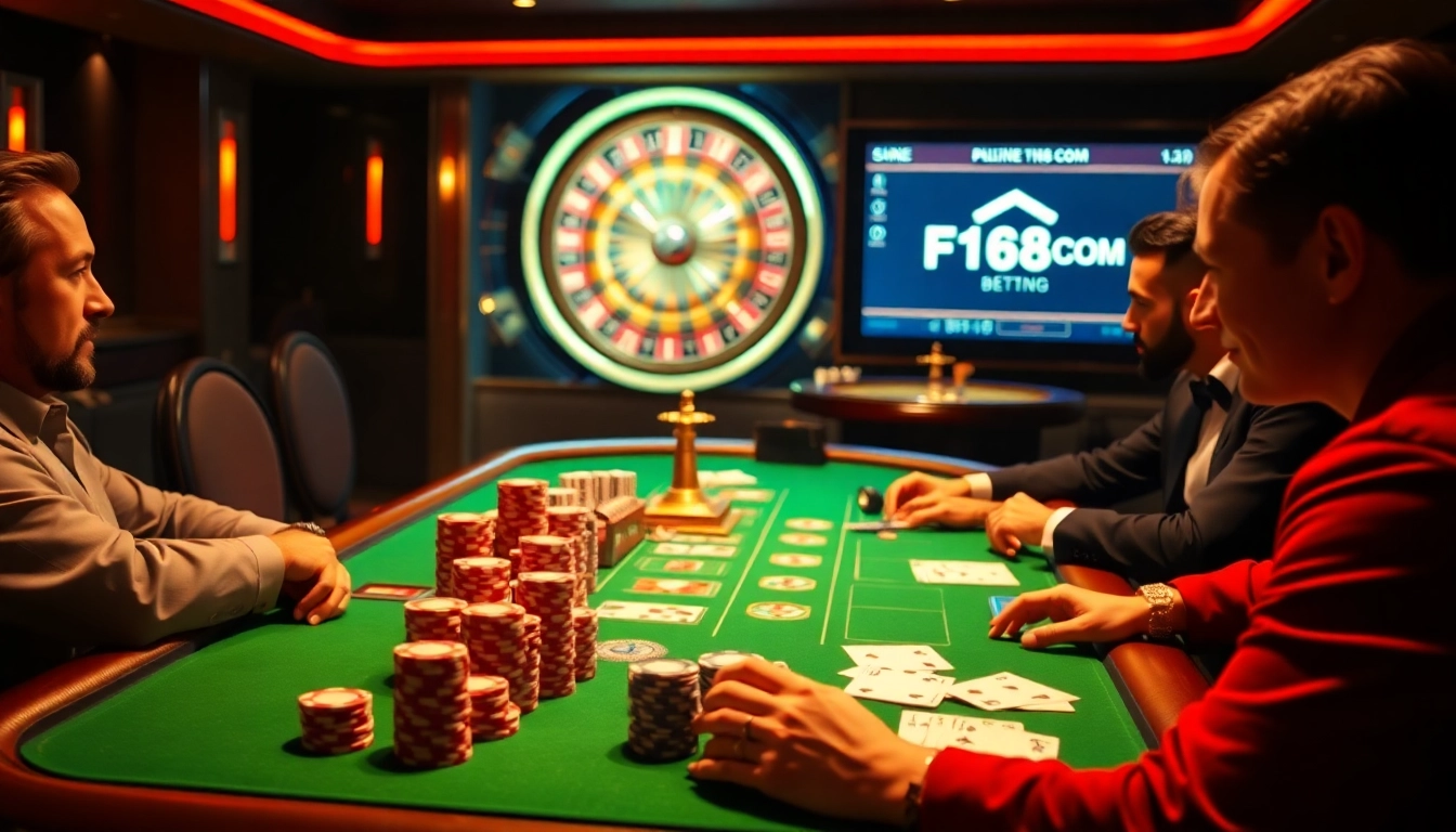 Experience the thrill of online gaming at F168.COM with exciting casino tables and vibrant action.