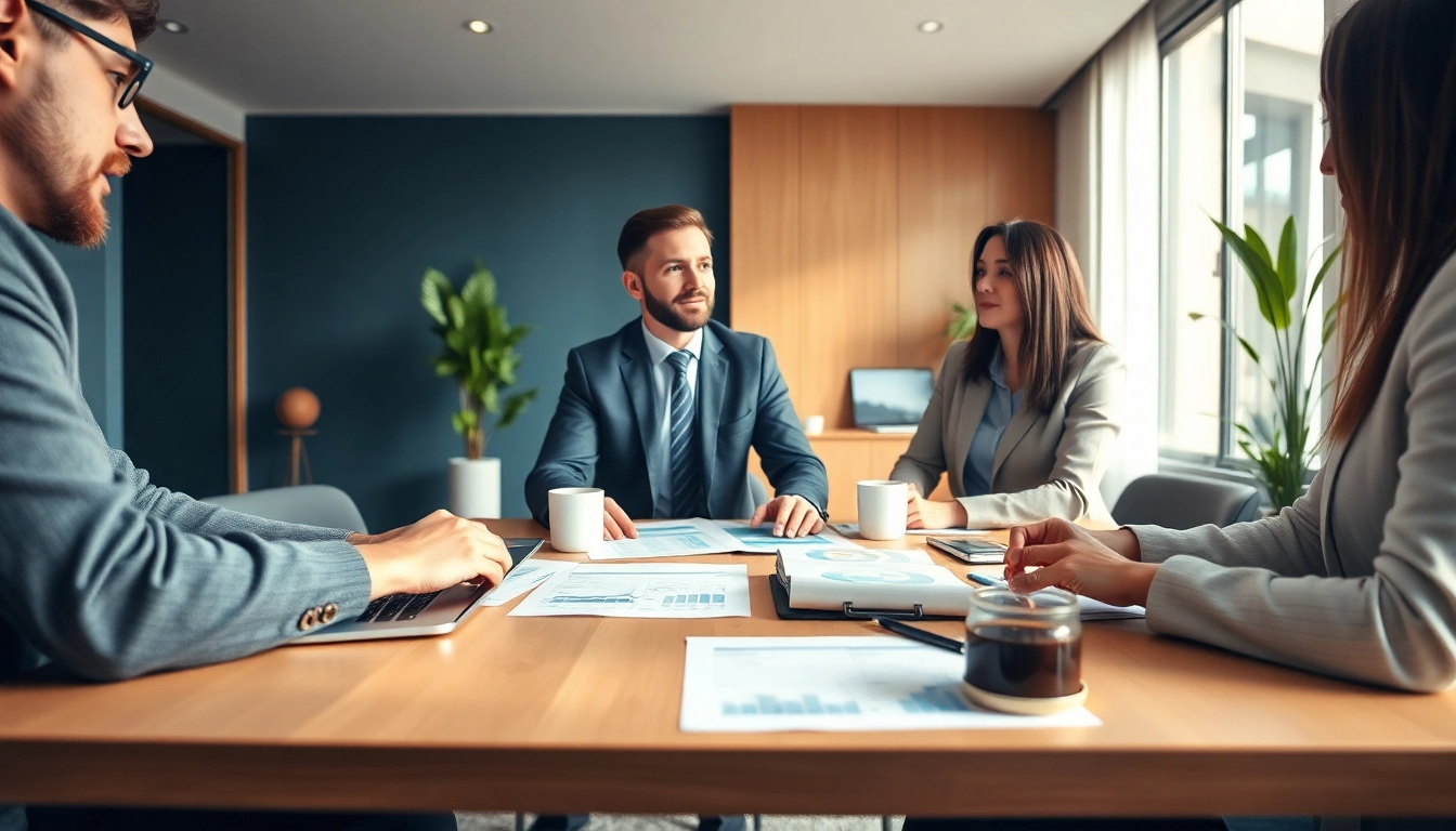 Esperto in sovranindebitamento consulente clienti in un ambiente d'ufficio professionale.