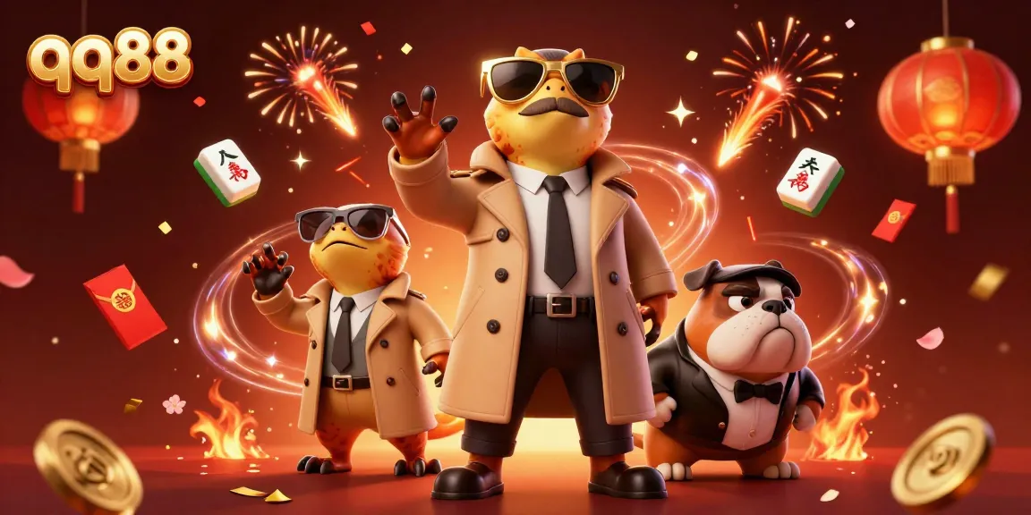 Experience thrilling action at qq88 with three raptors in disguise at a luxurious casino entrance.