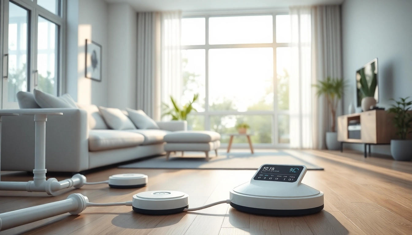 Explore Mains Water Leak Detection technology in a modern home setting, highlighting advanced detection devices.