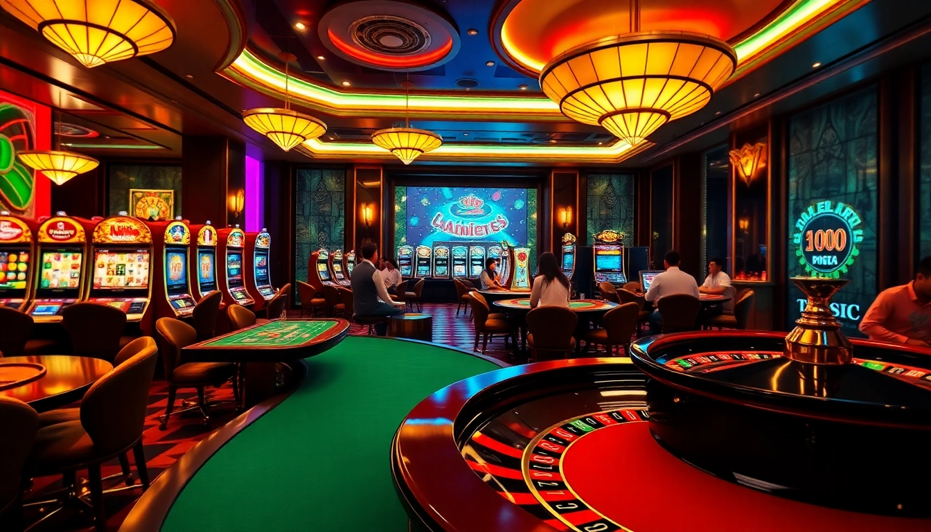 Experience the thrill of xocdia88 with engaging players at vibrant casino tables, showcasing excitement in online gambling.
