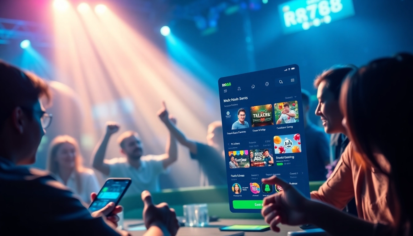 Experience the excitement of online betting at https://urr88.com/ with a vibrant interface showcasing various games and engaging players.