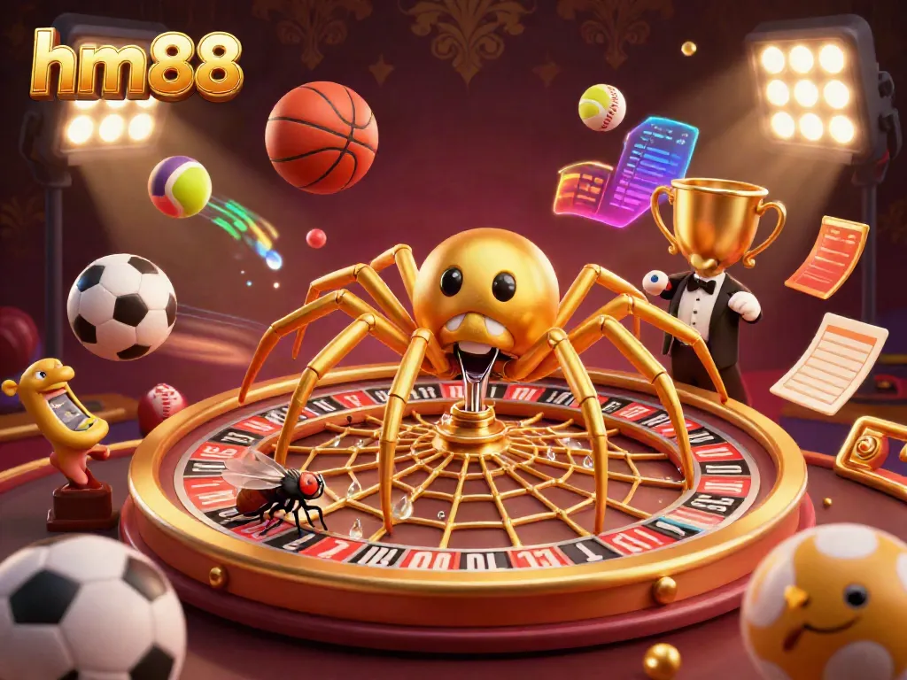 Experience the excitement of hm88 online betting with a dynamic casino scene featuring a roulette wheel and engaging characters.