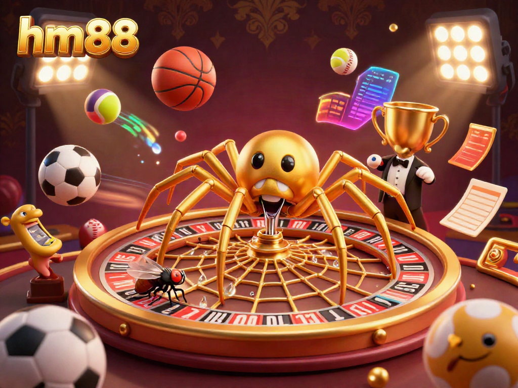 Experience the excitement of hm88 online betting with a dynamic casino scene featuring a roulette wheel and engaging characters.