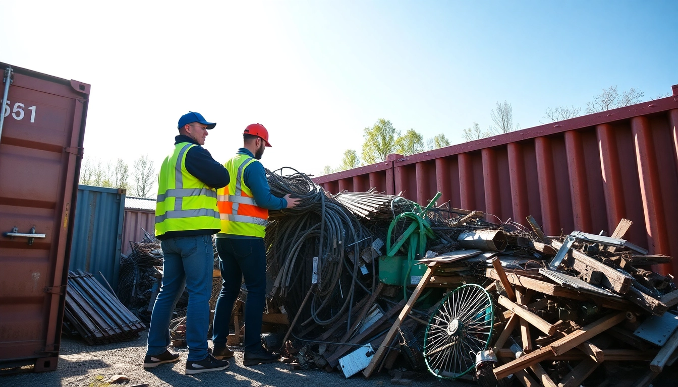 Schrotthändler Wuppertal team efficiently loading scrap materials for recycling.