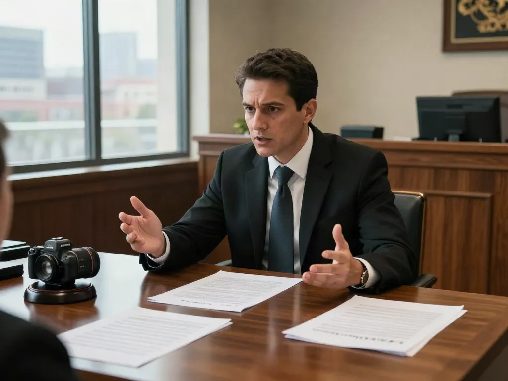 Atlanta DUI lawyer engaging in courtroom defense for Cherokee County DUI arrests, showcasing determination and professionalism.