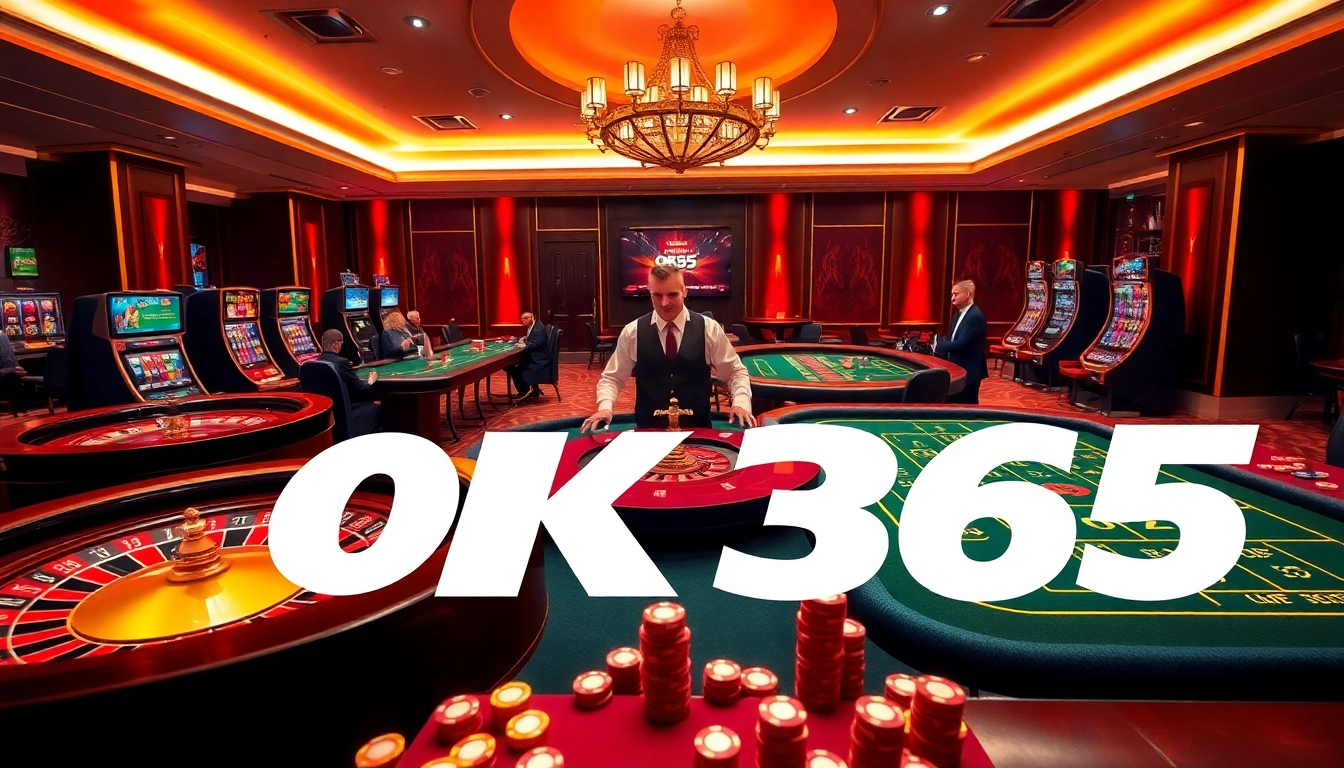 Engage in thrilling casino games at OK365, featuring vibrant tables and live dealers.