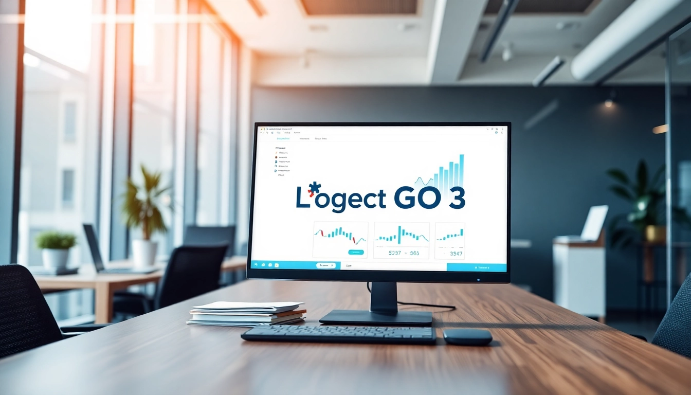 Logo GO 3 fiyatı displayed on a modern computer in a professional office