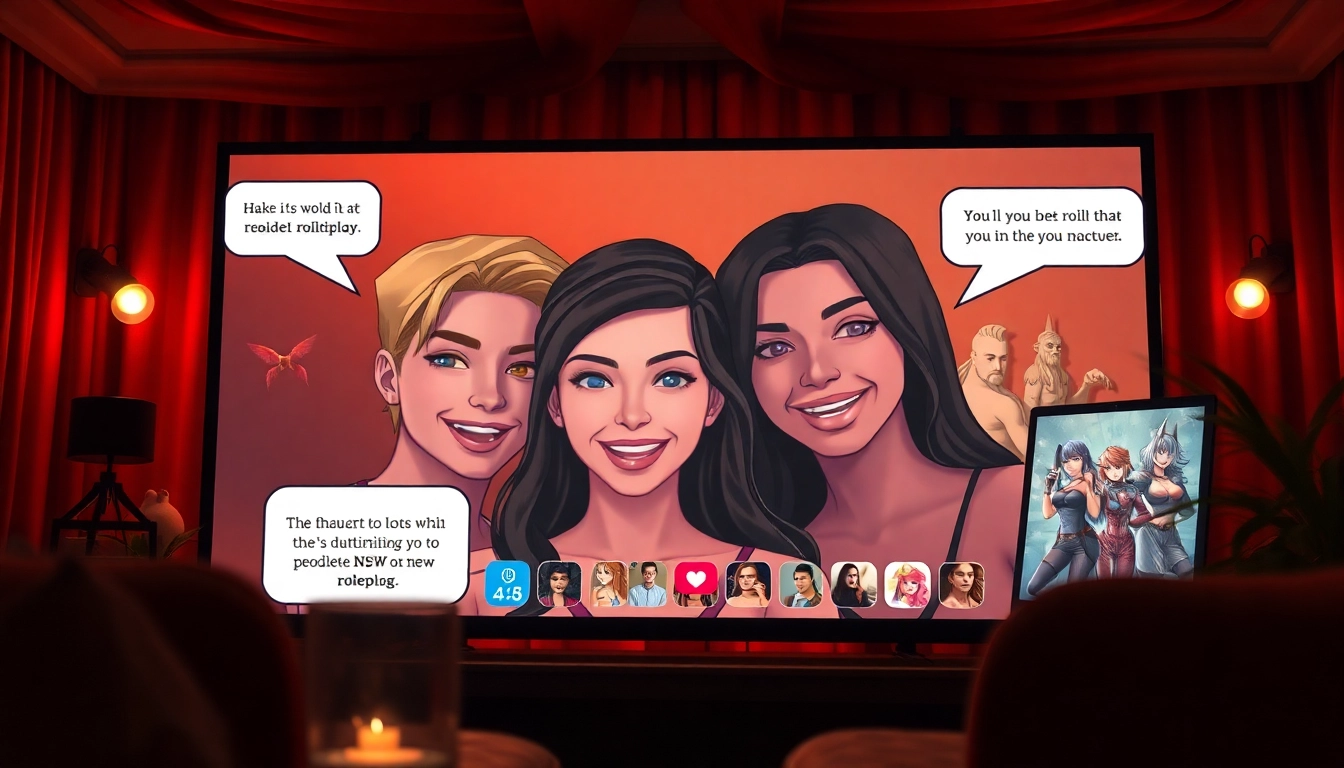 Engaging NSFW roleplay scene showcasing digital avatars in an intimate lounge setting.