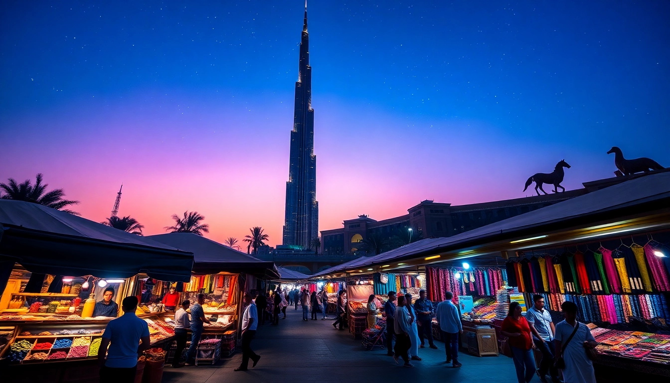 Explore the vibrant culture and stunning skyline while traveling to Dubai at twilight.
