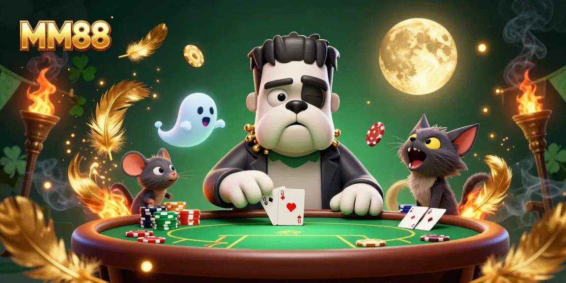 Engage in MM88 poker gaming with lively characters and rich casino elements.