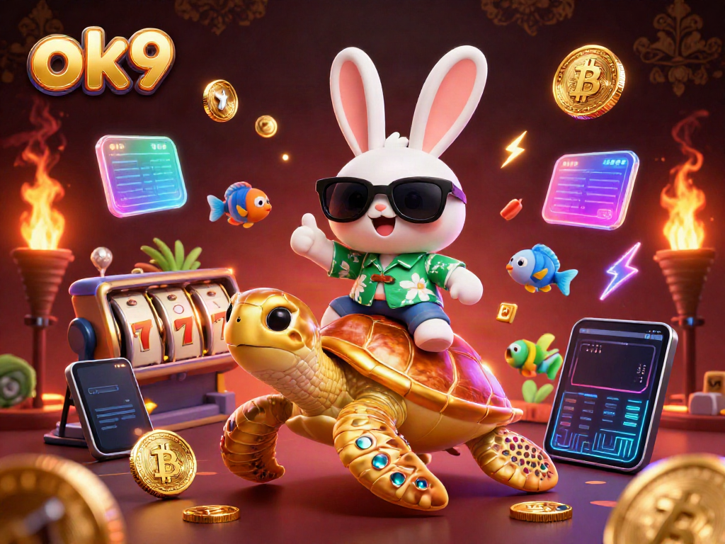 Engage with the vibrant ok9 gambling scene featuring a lucky rabbit and golden turtle.