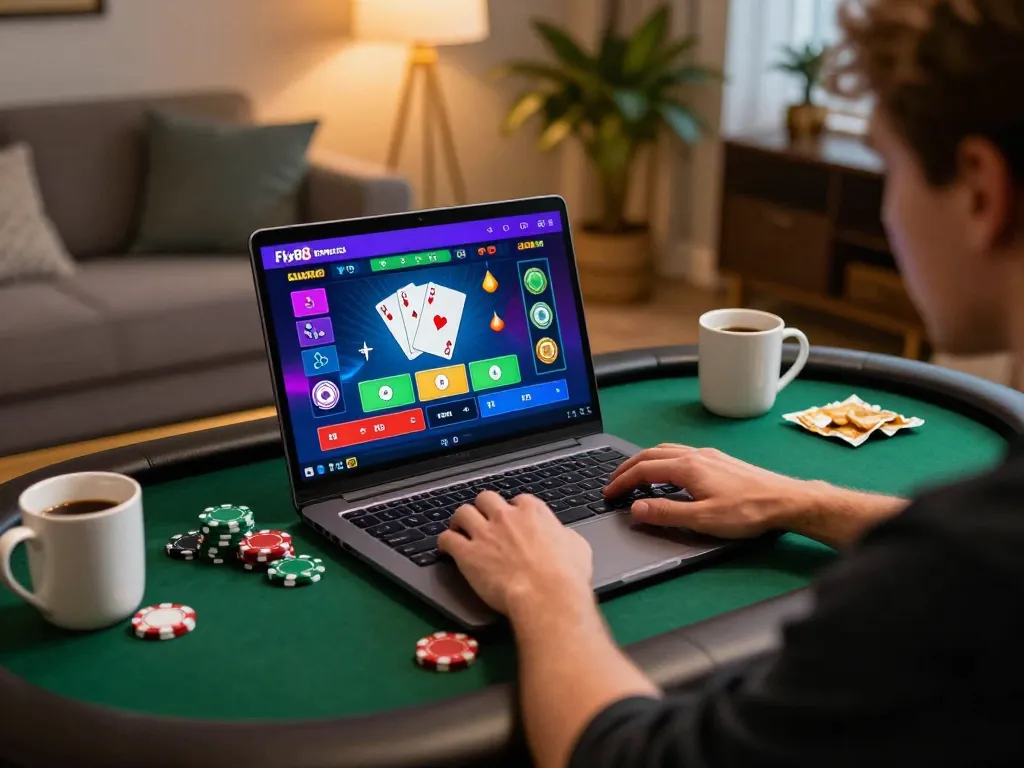 Engaging Fly88 trang chủ online gaming scene showcasing player excitement with poker interface