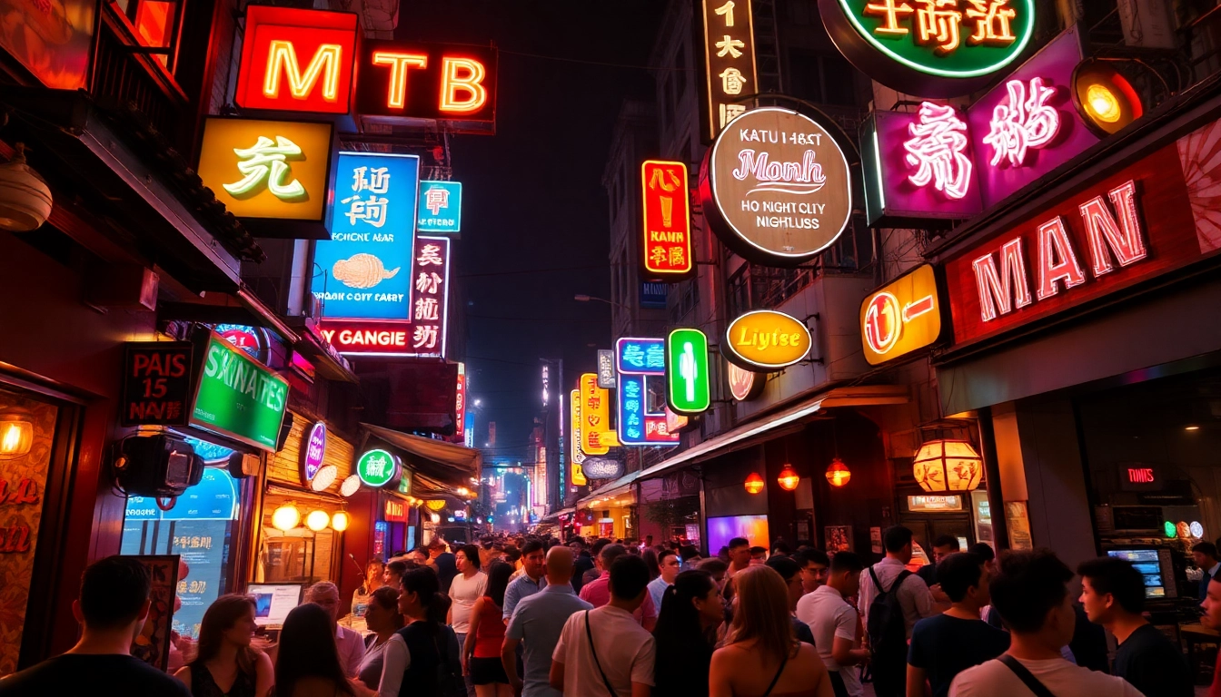 호치민밤문화 illuminated nightlife scene with vibrant bars and clubs bustling with energy.