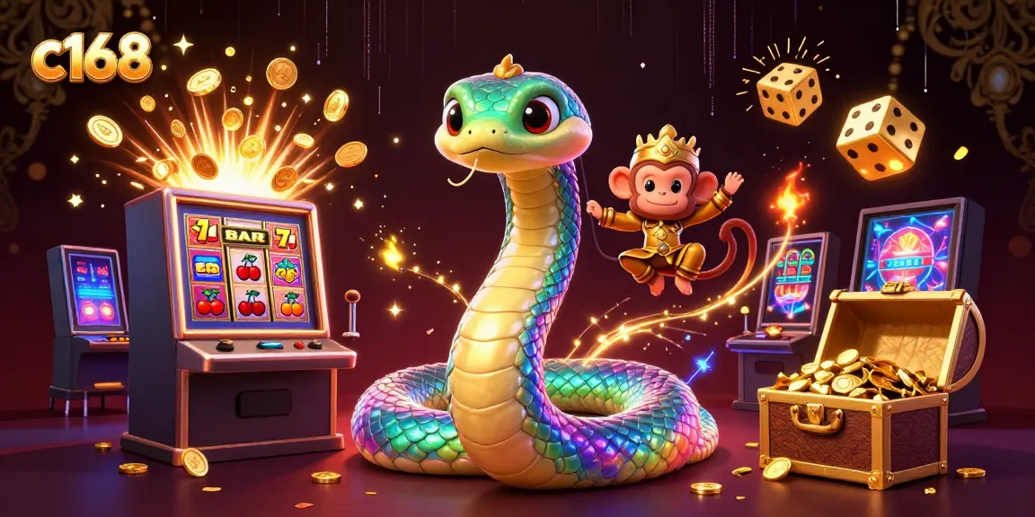 Experience the thrill of c168 with vibrant casino elements and mythical characters in a dazzling scene