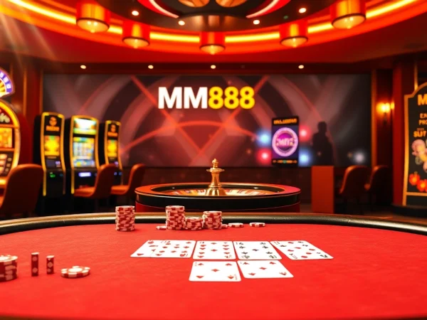 MM88 online casino scene showcasing vibrant poker tables and exciting slot machines.