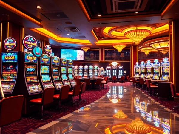 Experience the thrill of Slot Gacor Hari ini with vibrant slot machines and an inviting casino atmosphere.
