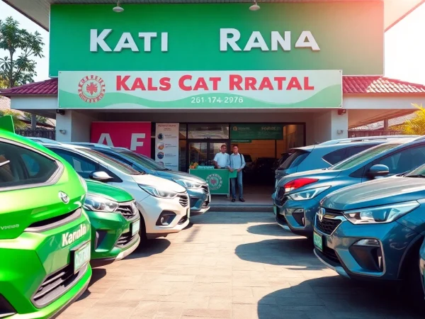 Car rental in Kuching Sarawak, showcasing diverse vehicles and friendly service at a vibrant agency.