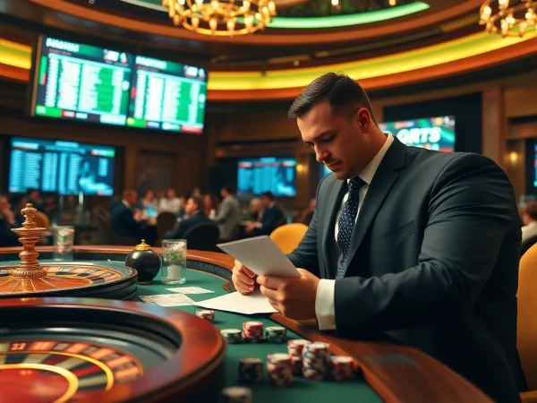 Analyzing odds for nhận định kèo nhà cái in an exciting sports betting casino environment.