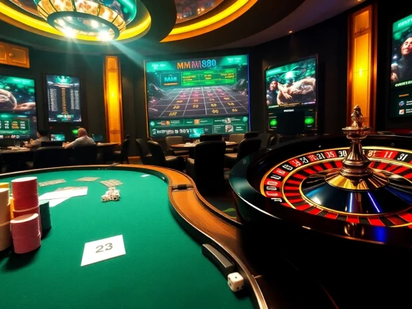MM88 casino visual featuring exciting poker gameplay and vibrant betting elements.