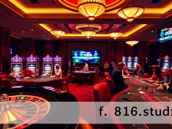Players enjoying high-stakes games at https://f168.studio/, surrounded by stunning casino decor.