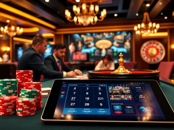 Exciting gameplay at nhà cái usbet with professionals at a poker table, showcasing vibrant poker chips and cards.