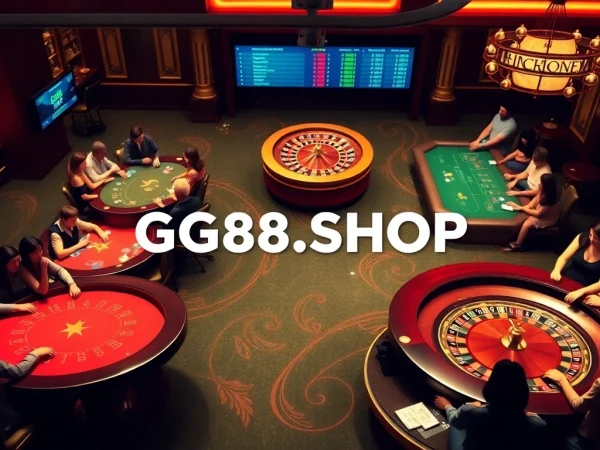 Exciting players engaging in casino games at GG88.SHOP, showcasing luxury gambling atmosphere.
