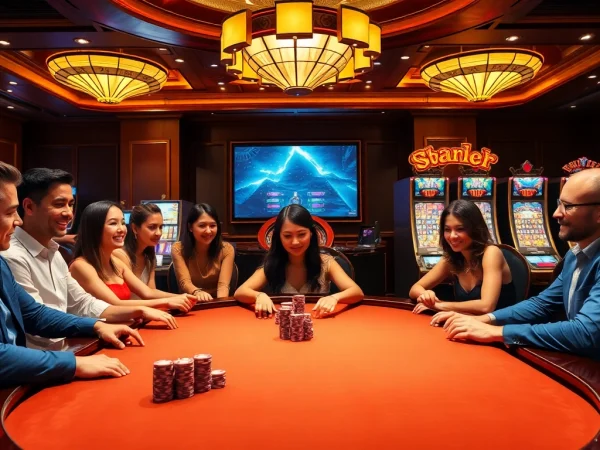 Exciting poker game at go88.family casino with vibrant chips and roulette.