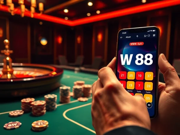 WW88 casino scene with elegant betting tables and mobile app excitement
