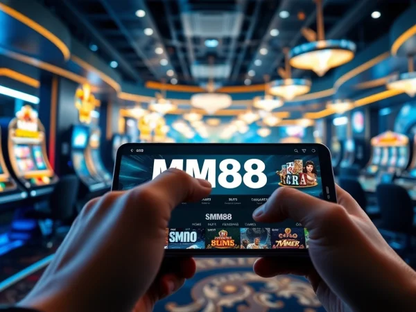 Experience the thrill of MM88 online gaming platform with vibrant visuals and dynamic casino elements.