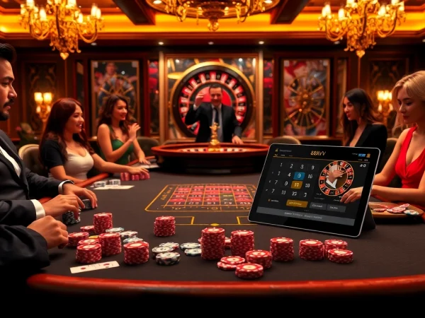 Experience high-stakes excitement at 88vv's luxurious casino table, featuring vibrant poker chips and digital gambling technology.