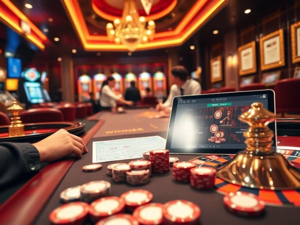 Experience exhilarating gameplay at uu88 with vibrant casino tables, poker chips, and a roulette wheel.