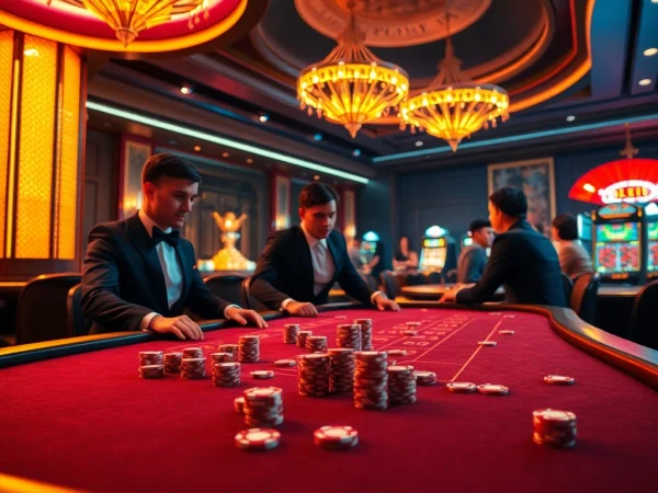 Experience the excitement of nhà cái 789club with a vibrant casino scene featuring poker and roulette.
