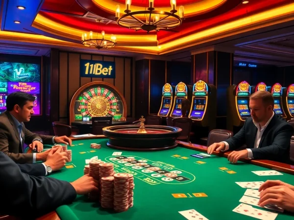 Experience the excitement of professional gambling with 11BET at a vibrant casino table.