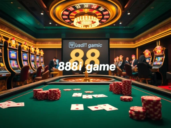 Players enjoying thrilling games at the 88i game casino, featuring poker chips and cards.