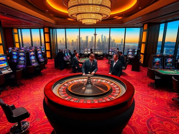 SODO casino atmosphere with professional gamblers at roulette, reflecting excitement.