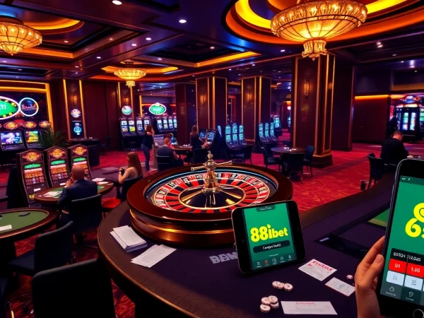 Engaging in a high-stakes game at a 88i bet casino, showcasing vibrant betting action and excitement.