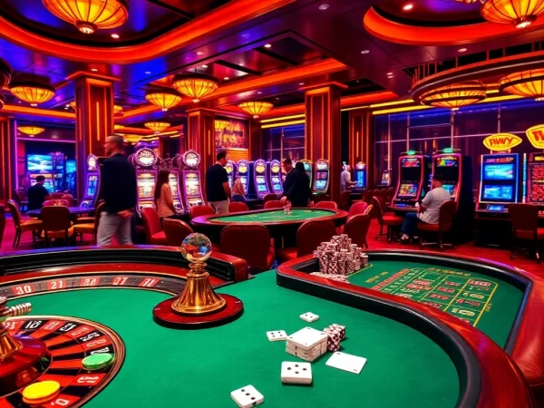 Experience the thrill of gambling at ww88 with vibrant casino tables and engaged players.