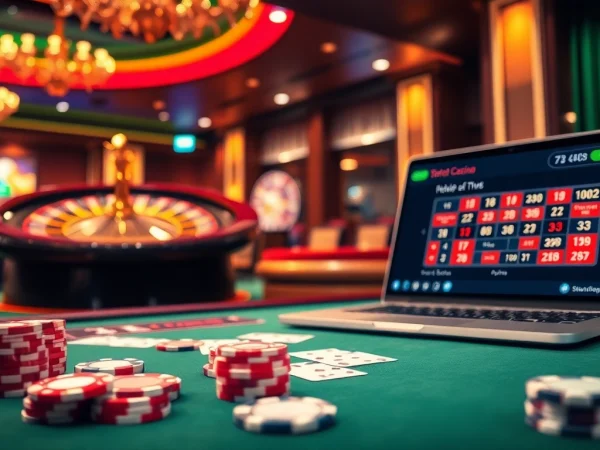 Experience the thrill of gambling with nhà cái 789club at a luxurious casino table featuring poker chips and playing cards.