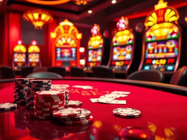 Experience thrilling wins at UU88 with vibrant casino visuals showcasing poker tables and slot machines.