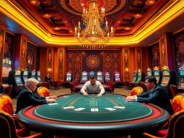 Players engaging in a high-stakes game at KP88 casino, capturing excitement and luxury.