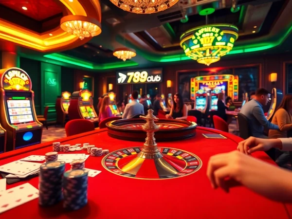 Enjoy vibrant gameplay at 789club with poker chips and elegant casino tables in a luxurious setting.